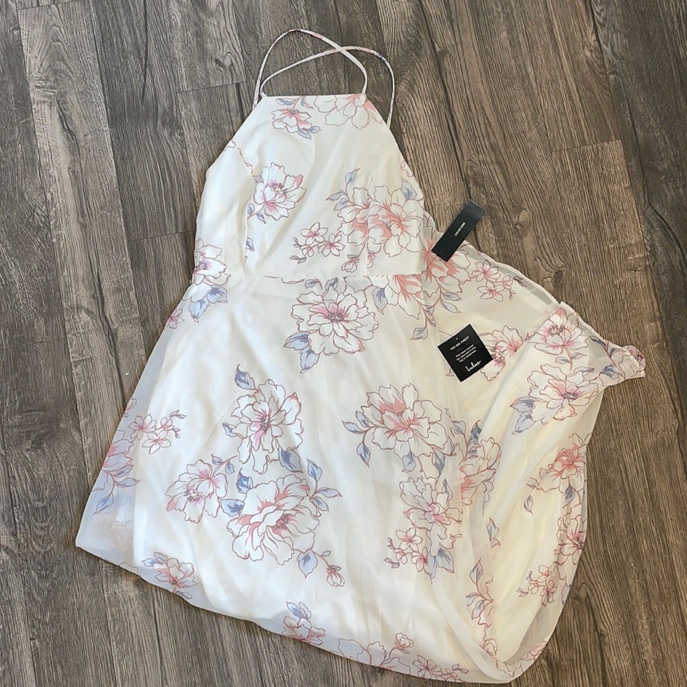 Blooms for You Pale Blush Floral Print Maxi Dress size large